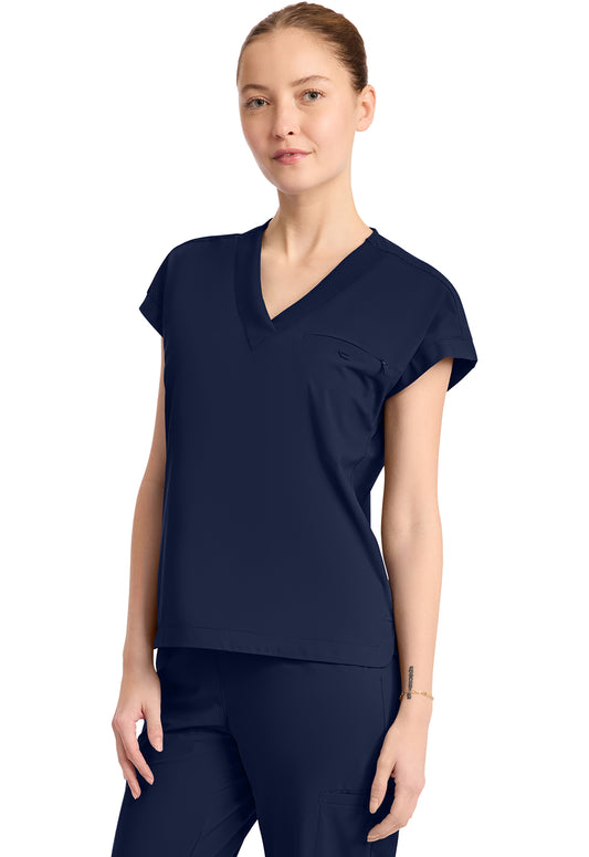 Pursuit IN650A Women's 1-Pocket V-Neck Top Navy