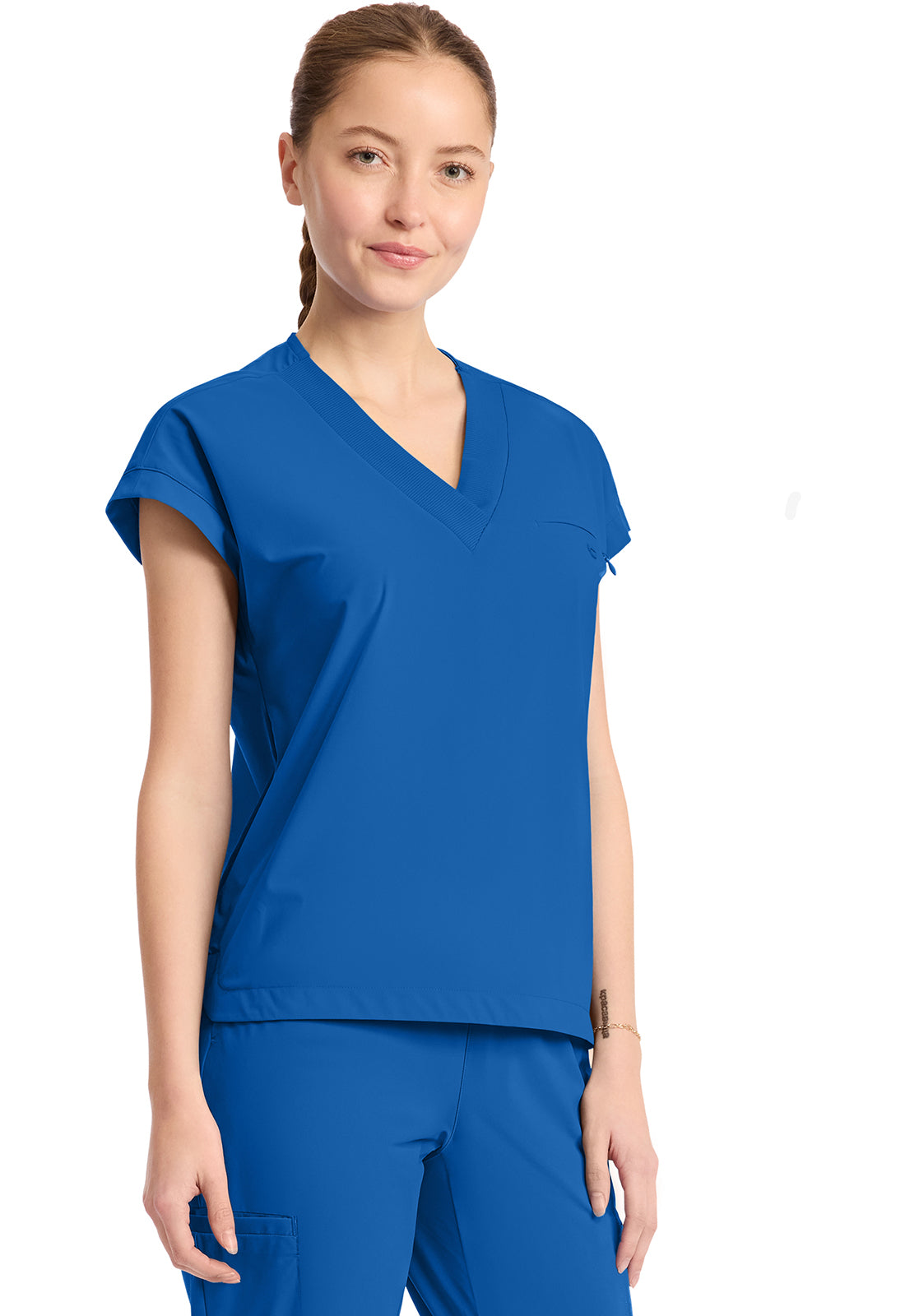 Pursuit IN650A Women's 1-Pocket V-Neck Top Royal