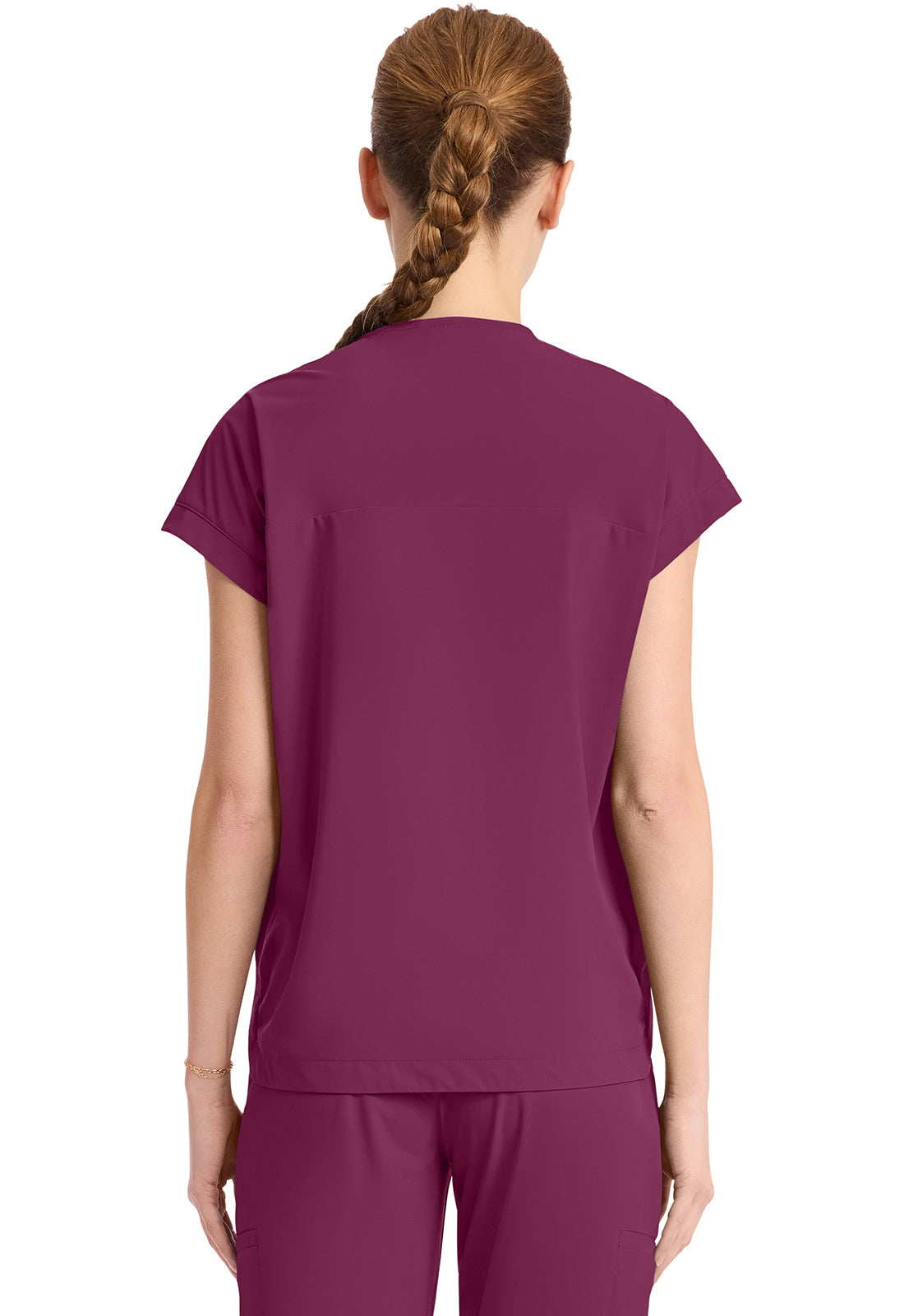 Classics IN650A Women's 1-Pocket V-Neck Top Wine