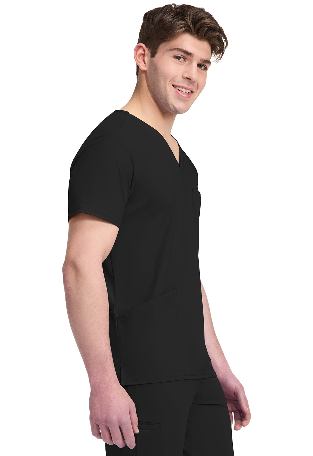 Pursuit IN651A Men's 3 Pocket V-Neck Top Black