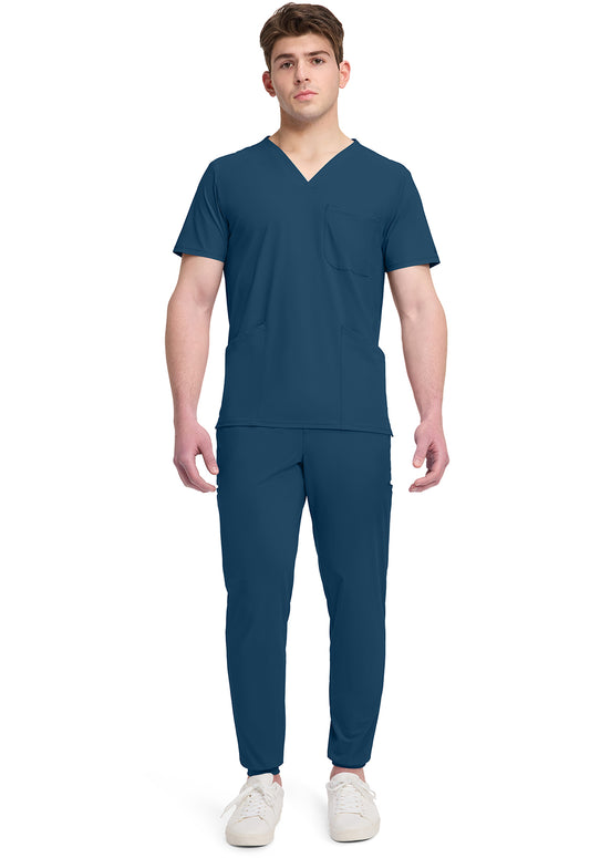 Pursuit IN651A Men's 3 Pocket V-Neck Scrub Top Caribbean Blue