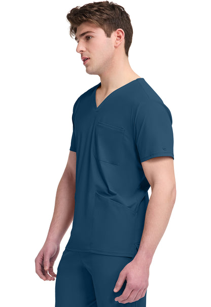 Pursuit IN651A Men's 3 Pocket V-Neck Top Caribbean Blue