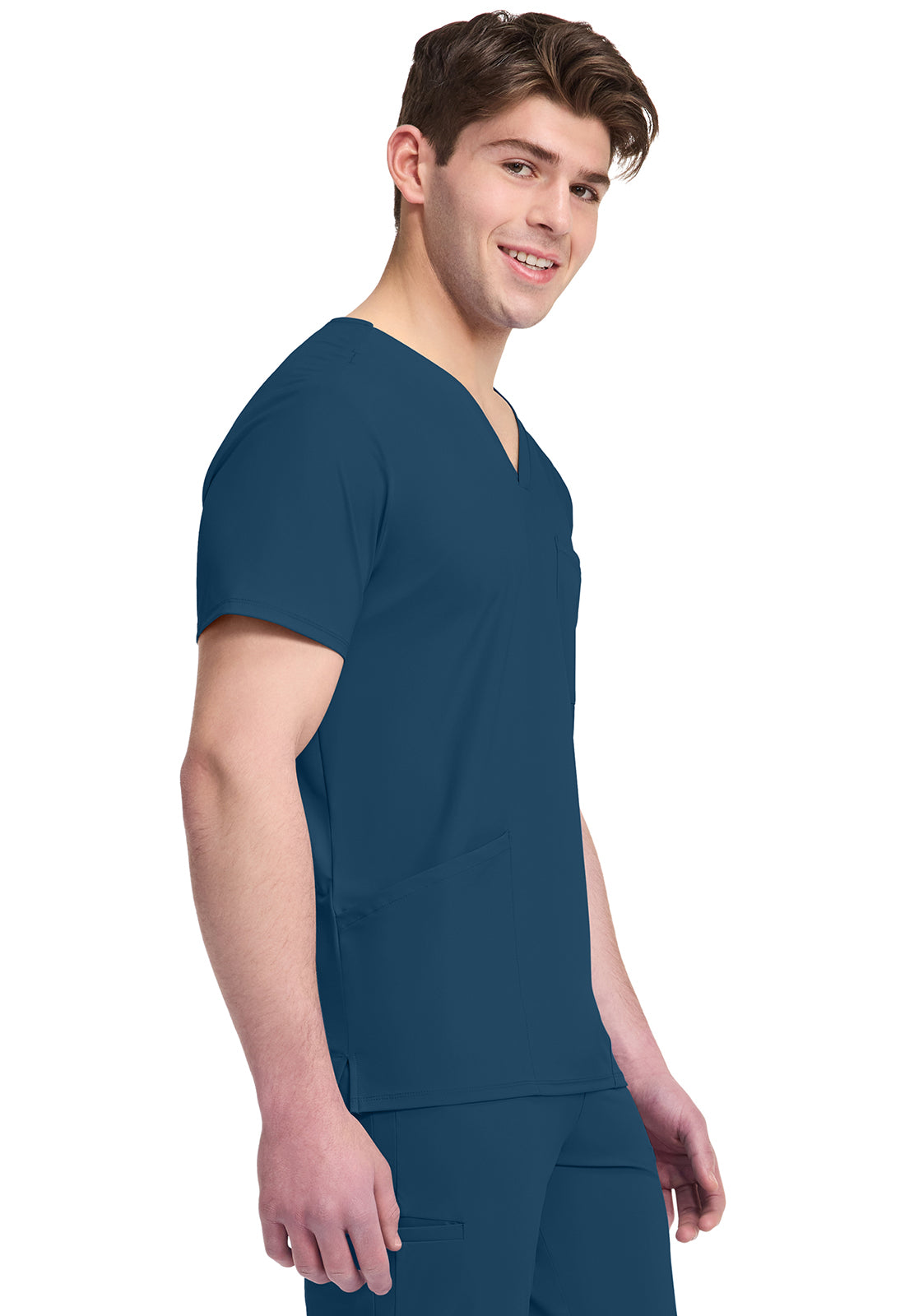 Pursuit IN651A Men's 3 Pocket V-Neck Top Caribbean Blue