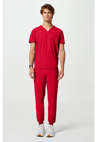 Pursuit IN651A Men's 3 Pocket V-Neck Scrub Top Cherry Pop