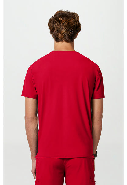 Pursuit IN651A Men's 3 Pocket V-Neck Scrub Top Cherry Pop
