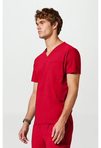 Pursuit IN651A Men's 3 Pocket V-Neck Scrub Top Cherry Pop