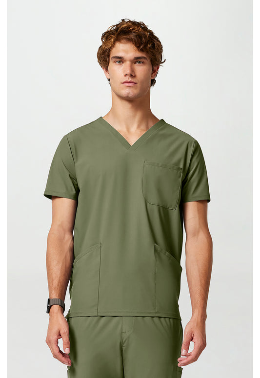 Pursuit IN651A Men's 3 Pocket V-Neck Scrub Top Olive