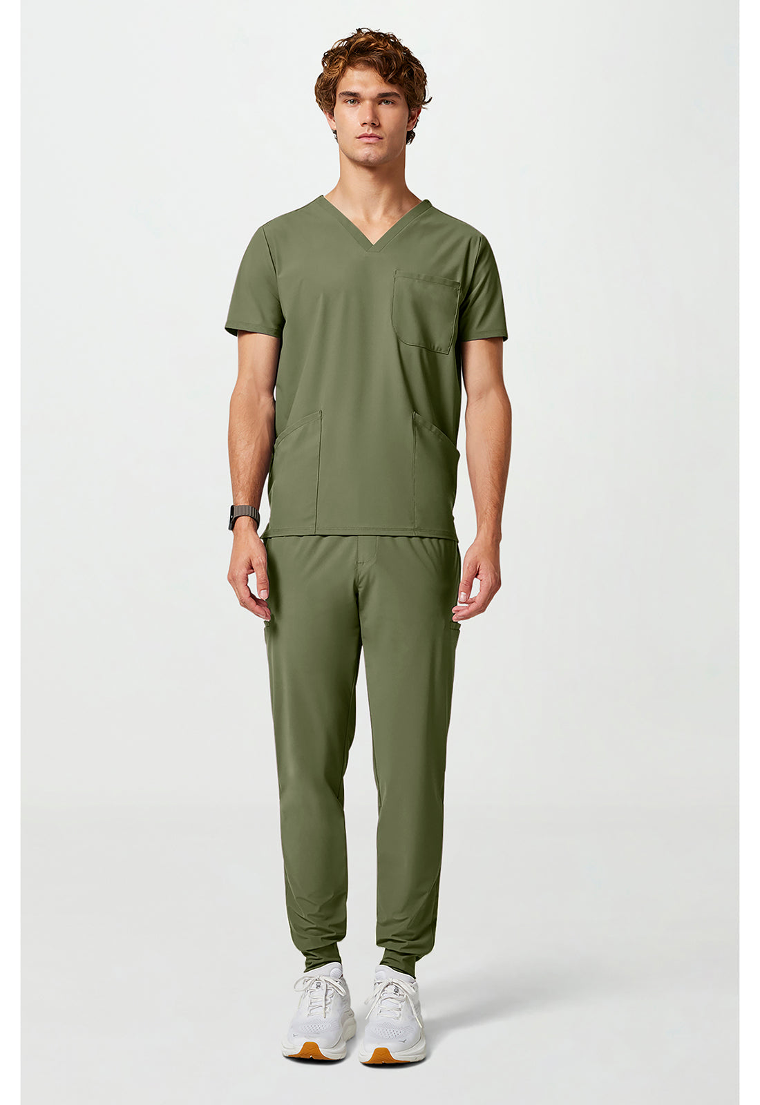 Pursuit IN651A Men's 3 Pocket V-Neck Scrub Top Olive