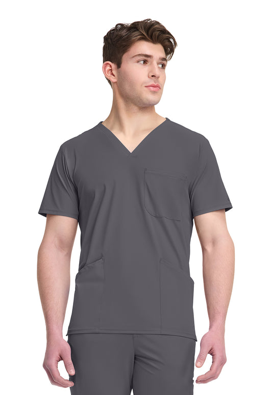 Pursuit IN651A Men's 3 Pocket V-Neck Top Pewter
