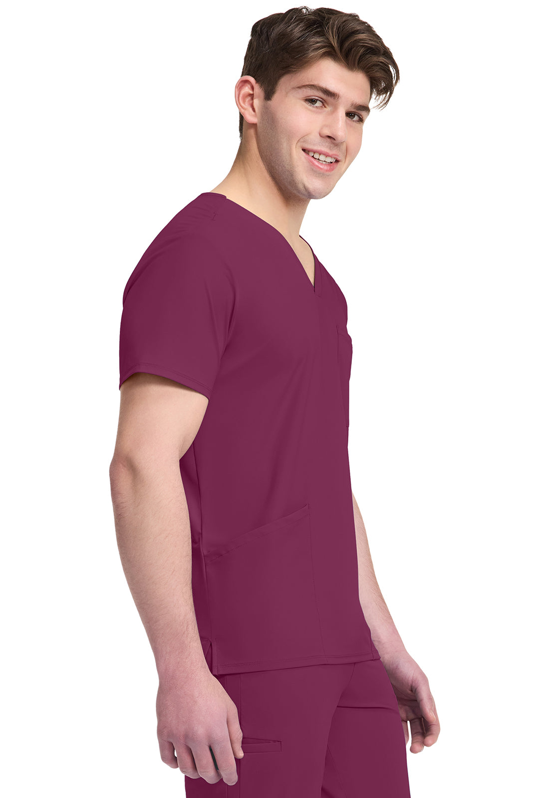Pursuit IN651A Men's 3 Pocket V-Neck Top Wine