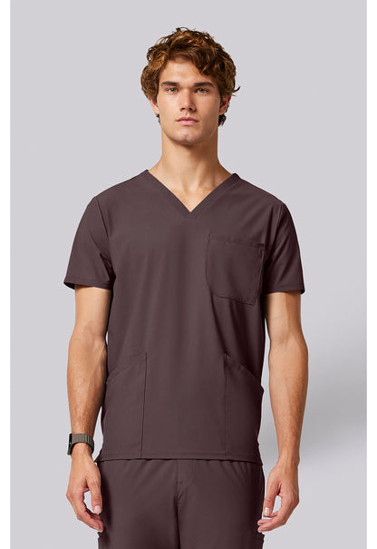 Pursuit IN651A Men's 3 Pocket V-Neck Scrub Top Walnut Roast