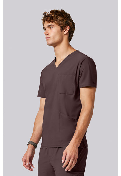 Pursuit IN651A Men's 3 Pocket V-Neck Scrub Top Walnut Roast