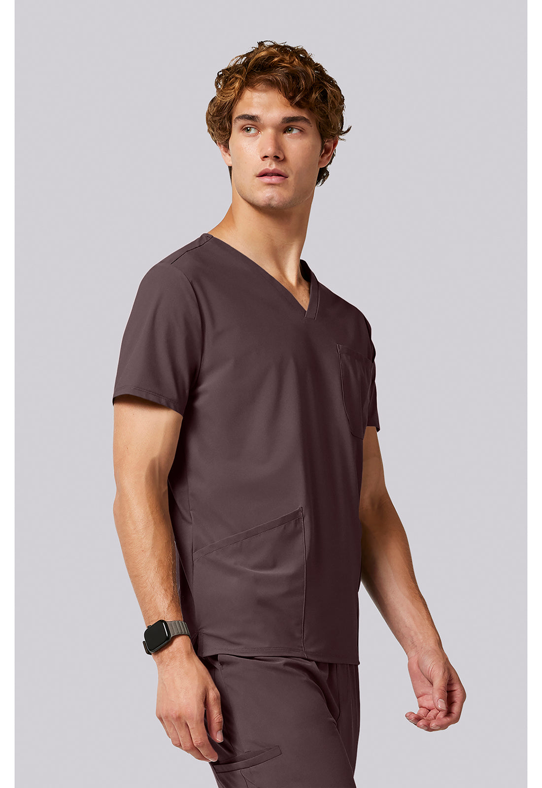 Pursuit IN651A Men's 3 Pocket V-Neck Scrub Top Walnut Roast