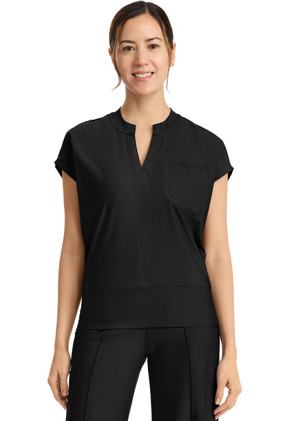 Kinetic IN655A Dolman V-Neck Top Black