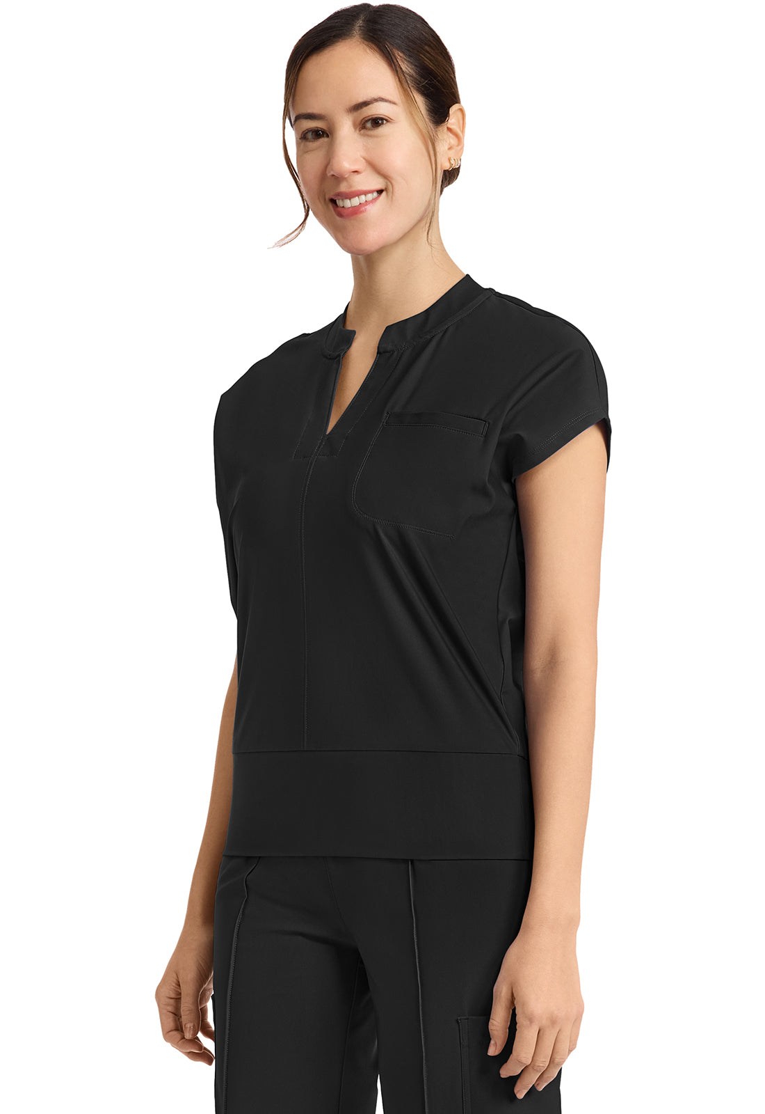 Kinetic IN655A Dolman V-Neck Top Black