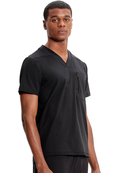 GNR8 IN700A Men's V-Neck Top Black Model Image Left Side | Infinity