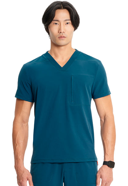 GNR8 IN700A Men's V-Neck Top Caribbean Blue Model Image Front | Infinity