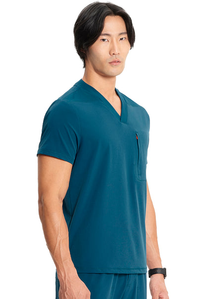 GNR8 IN700A Men's V-Neck Top Caribbean Blue Model Image Left Side | Infinity