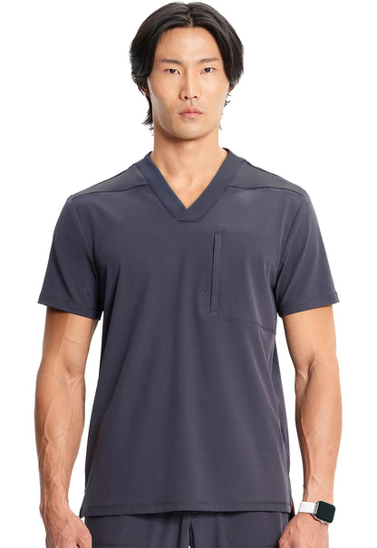 GNR8 IN700A Men's V-Neck Top Pewter Model Image Front | Infinity