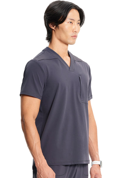 GNR8 IN700A Men's V-Neck Top Pewter Model Image Left Side | Infinity