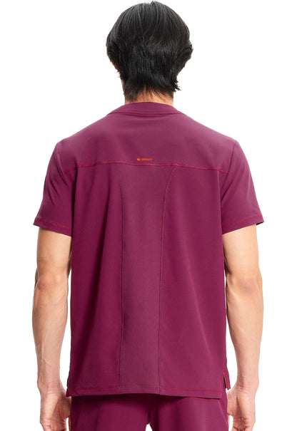 GNR8 IN700A Men's V-Neck Top Wine Model Image Back | Infinity