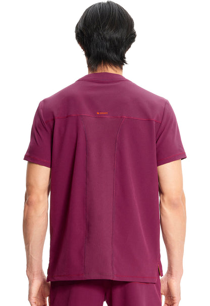GNR8 IN700A Men's V-Neck Top Wine Model Image Back | Infinity