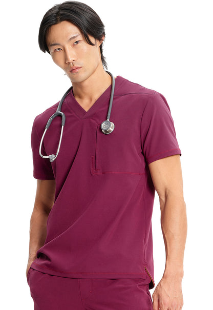 GNR8 IN700A Men's V-Neck Top Wine Model Image Right Side | Infinity