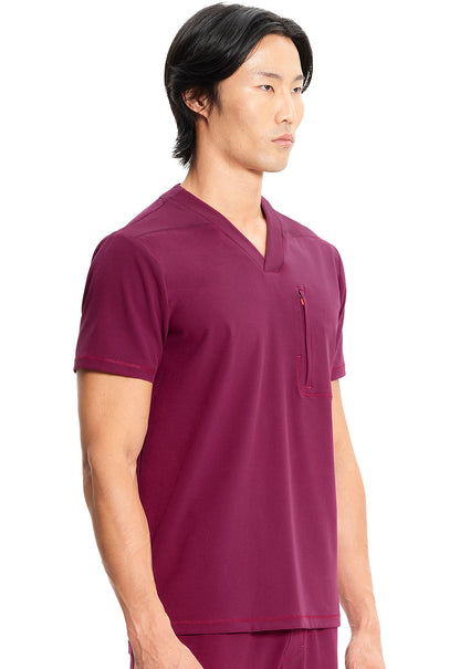 GNR8 IN700A Men's V-Neck Top Wine Model Image Left Side | Infinity