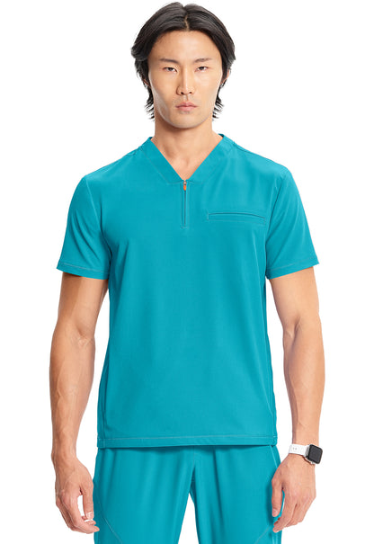 GNR8 IN702A Men's Partial Zip V-Neck Top Aquaturque