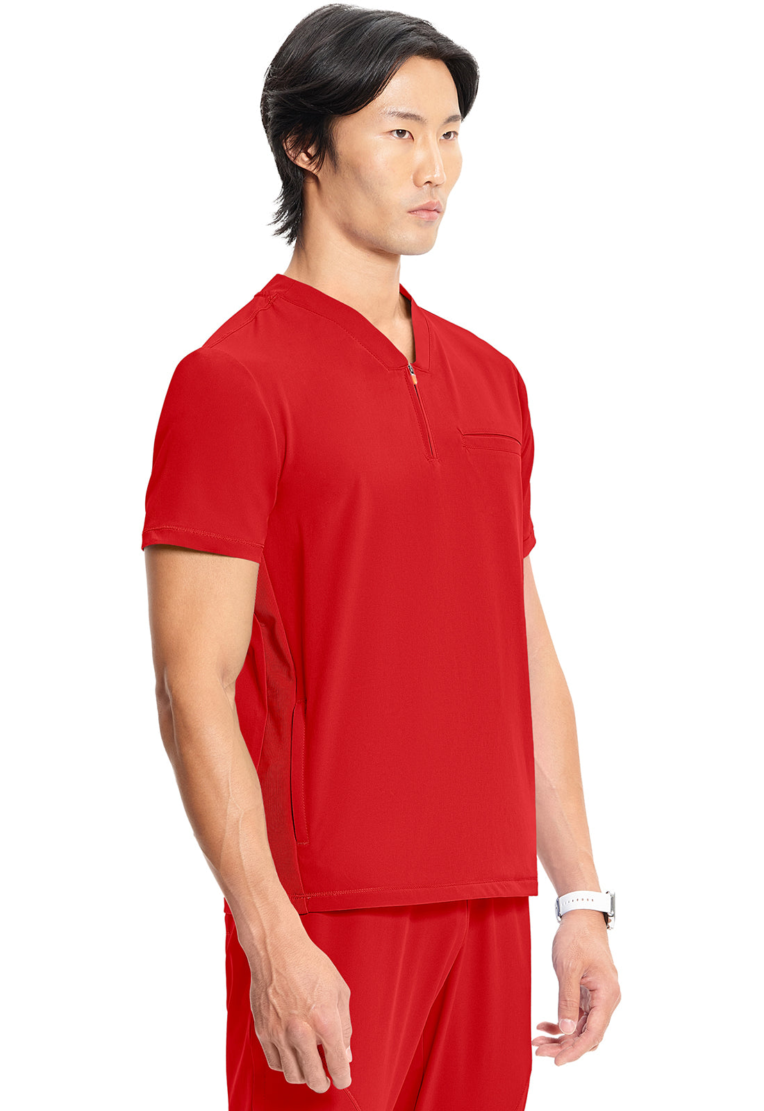 GNR8 IN702A Men's Partial Zip V-Neck Top Fire Bird Model Image Left Side | Infinity