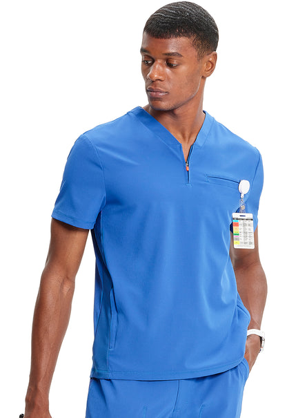 GNR8 IN702A Men's Partial Zip V-Neck Top Royal