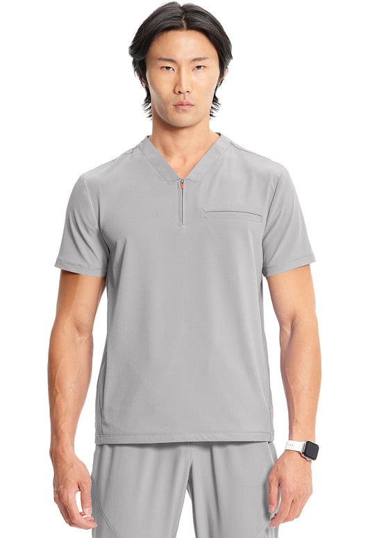 GNR8 IN702A Men's Partial Zip V-Neck Top Vapor Model Image Front | Infinity