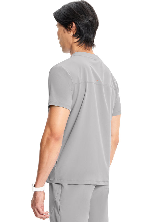 GNR8 IN702A Men's Partial Zip V-Neck Top Vapor Model Image Right Side | Infinity