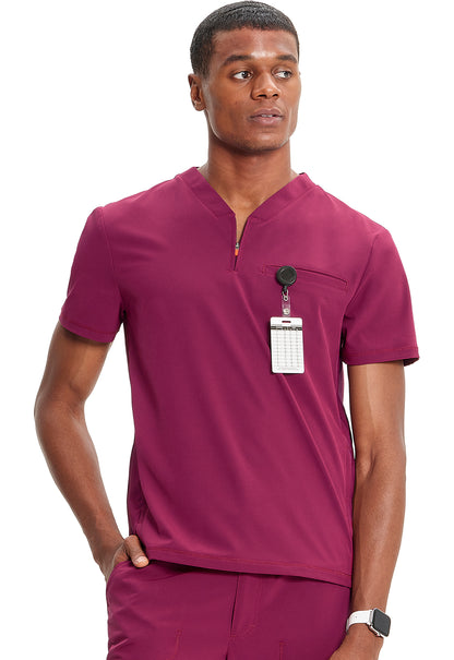 GNR8 IN702A Men's Partial Zip V-Neck Top Wine