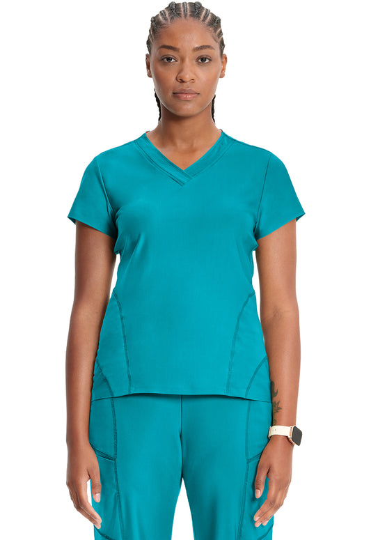 Kinetic IN706A Knit V-Neck Top Aquaturque Image