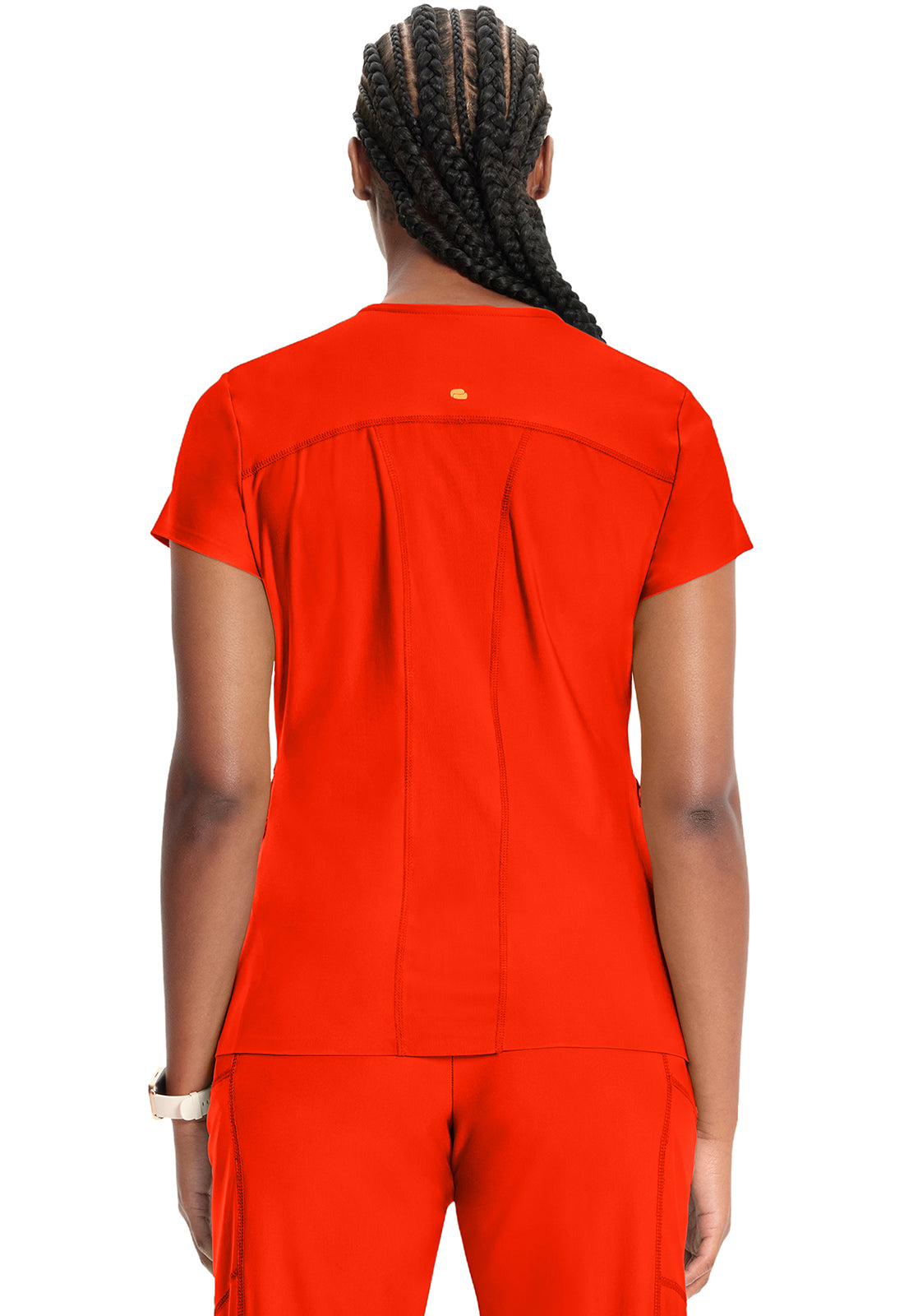 Kinetic IN706A Knit V-Neck Top Vivid Orange Image