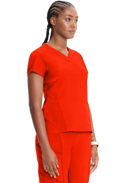 Kinetic IN706A Knit V-Neck Top Vivid Orange Image