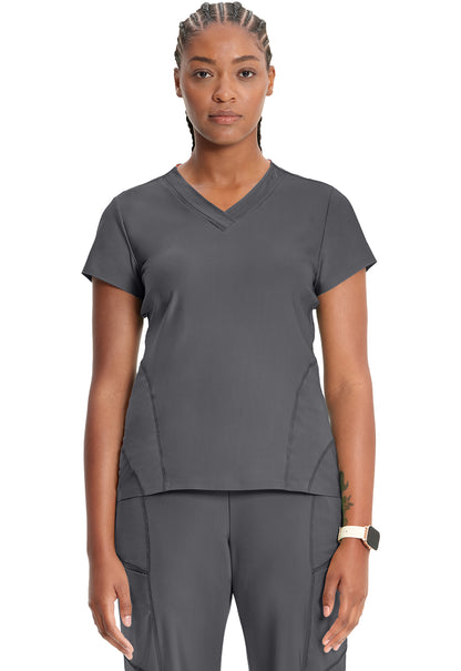 GNR8 Kinetic  IN706A Knit V-Neck Top Pewter