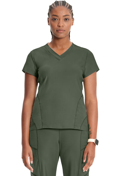 Kinetic IN706A Knit V-Neck Top Sap Green Image