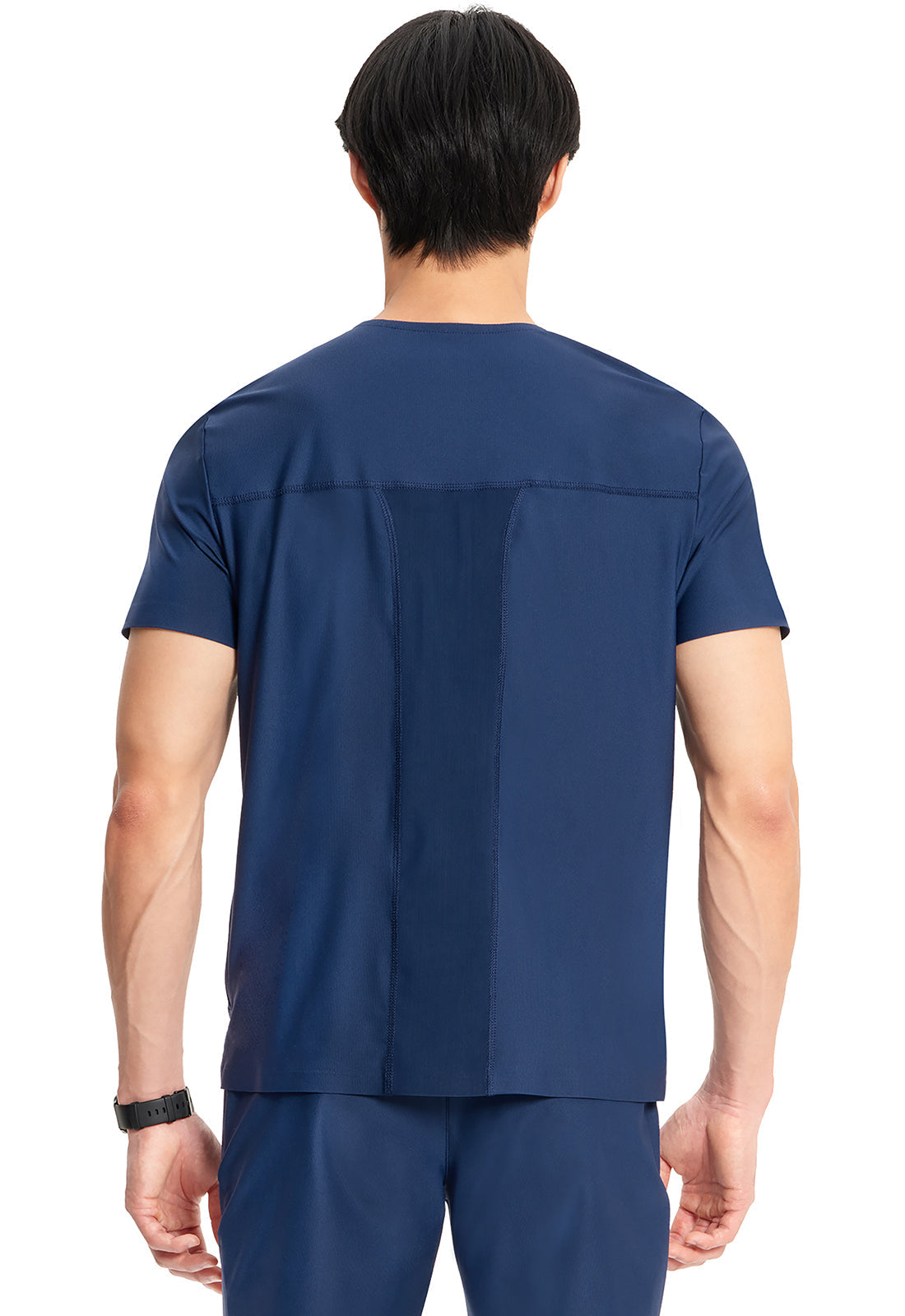 GNR8 Kinetic  IN823A Men's Knit V-Neck Top Navy Model Image Back | Infinity