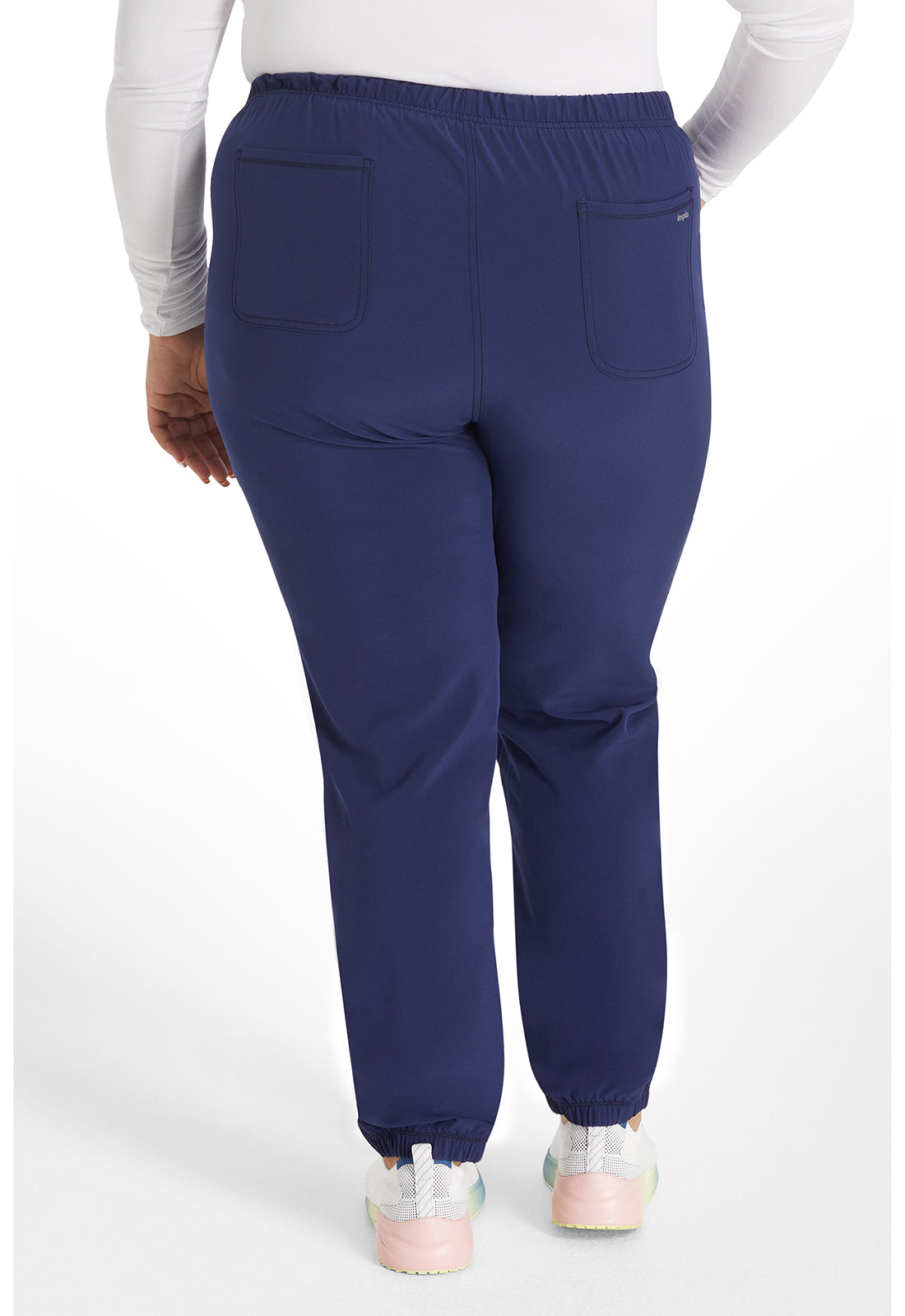 Inspira Flex IP042A Hybrid Hem Jogger Navy Model Image Back | Inspira