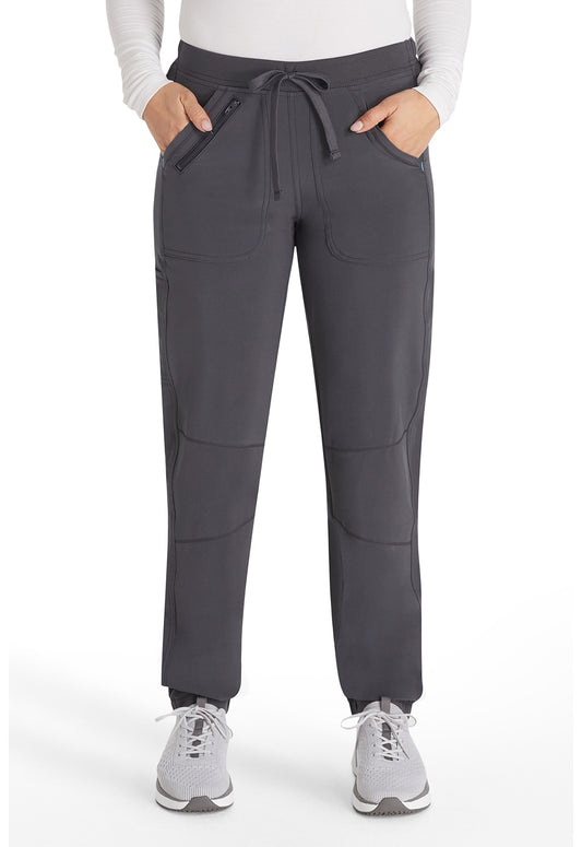 Inspira Flex IP042A Hybrid Hem Jogger Pewter Model Image Front | Inspira