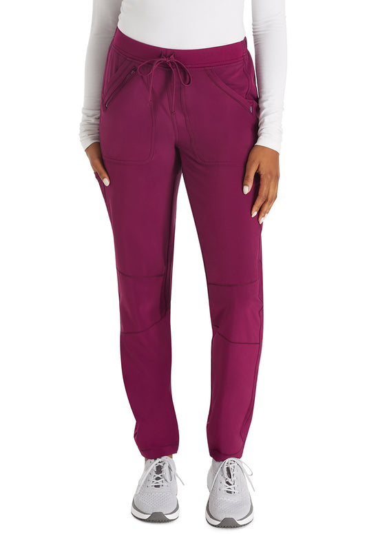 Inspira Flex IP042A Hybrid Hem Jogger Wine Model Image Front | Inspira