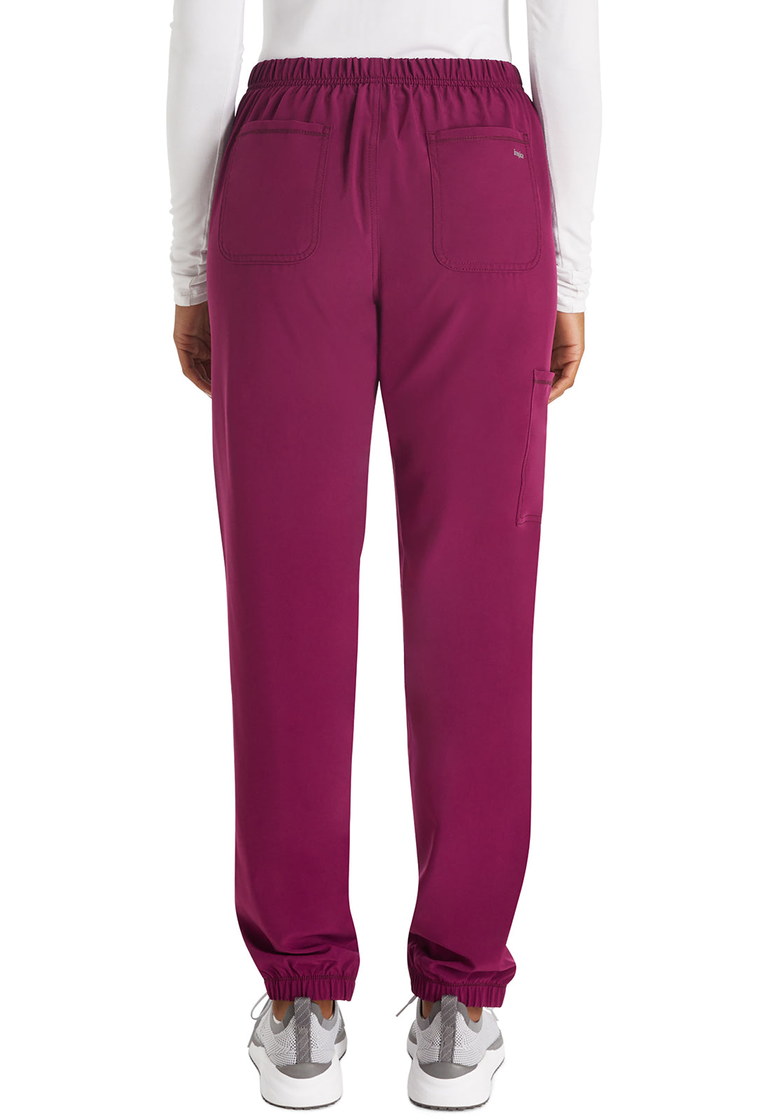 Inspira Flex IP042A Hybrid Hem Jogger Wine Model Image Back | Inspira