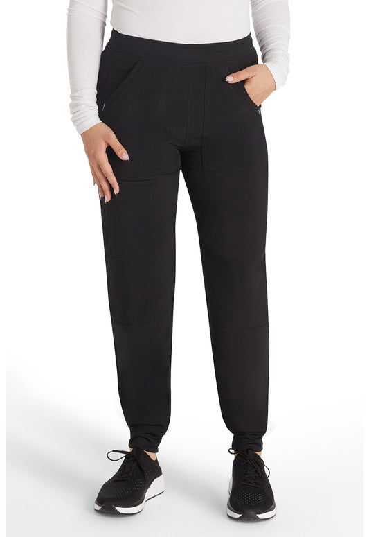 Inspira Flex IP045A Mid Rise Jogger Black Model Image Front | Inspira