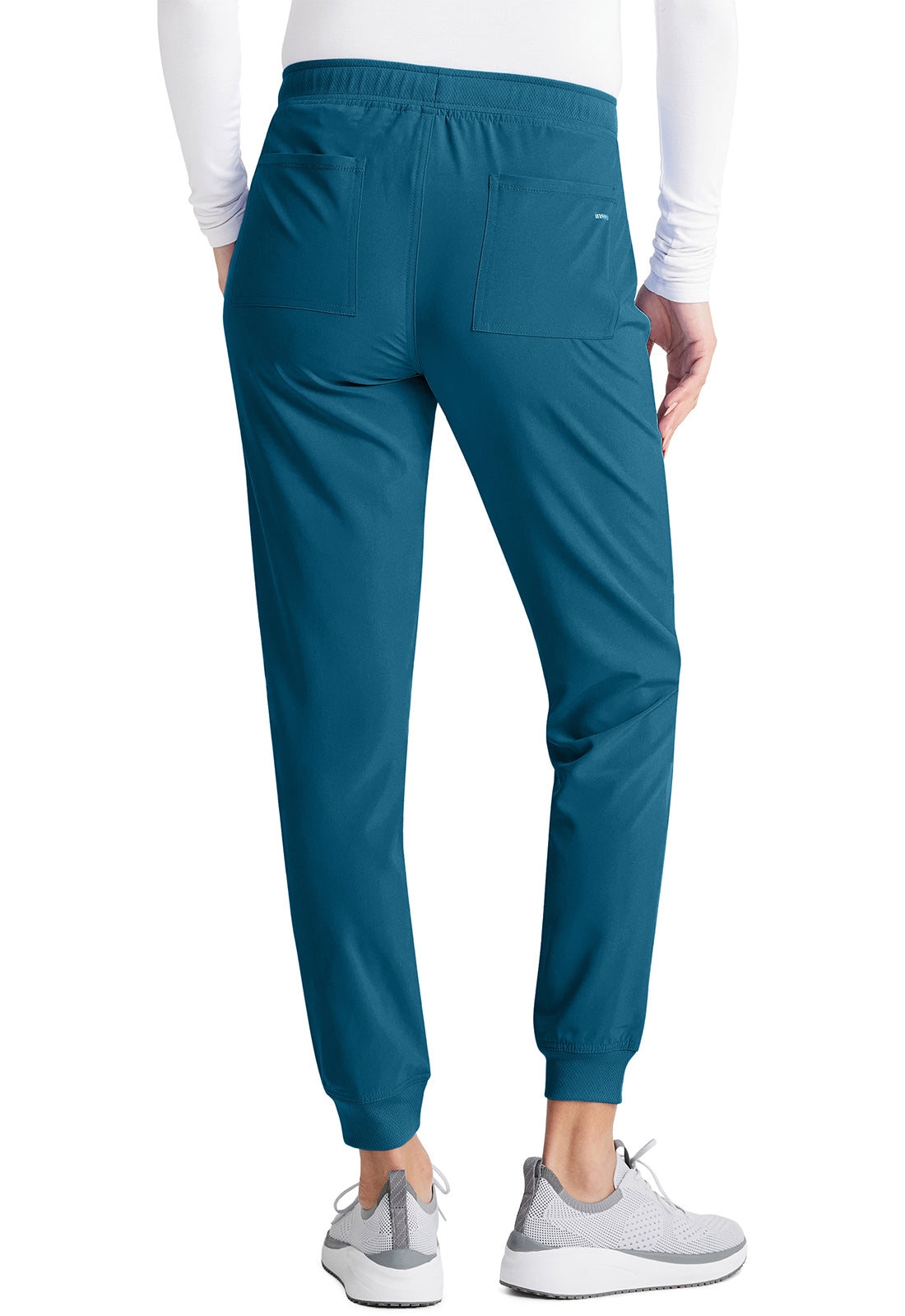 Inspira Flex IP045A Mid Rise Jogger Caribbean Blue Model Image Back | Inspira