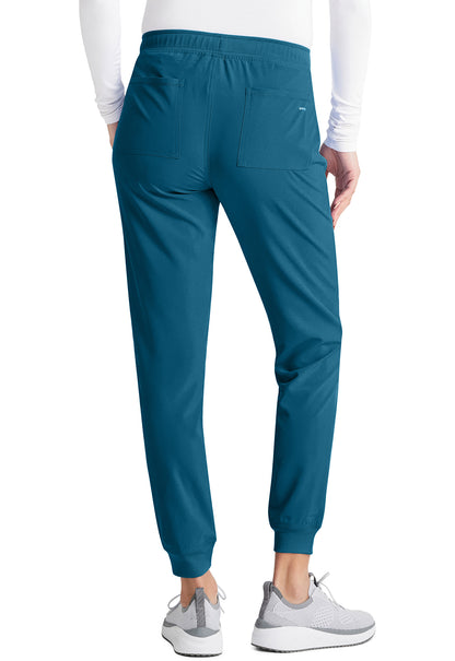 Inspira Flex IP045A Mid Rise Jogger Caribbean Blue Model Image Back | Inspira