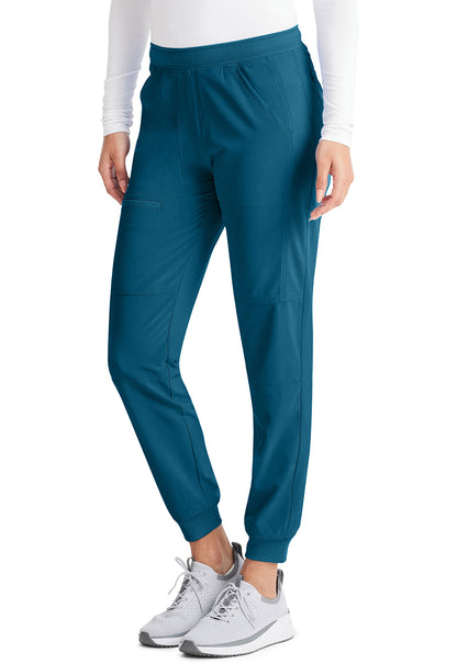 Inspira Flex IP045A Mid Rise Jogger Caribbean Blue Model Image Right Side | Inspira