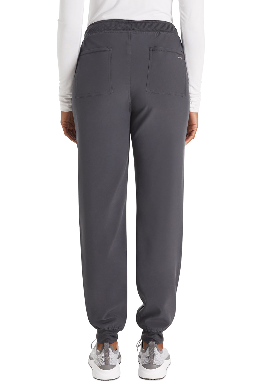 Inspira Flex IP045A Mid Rise Jogger Pewter Model Image Back | Inspira