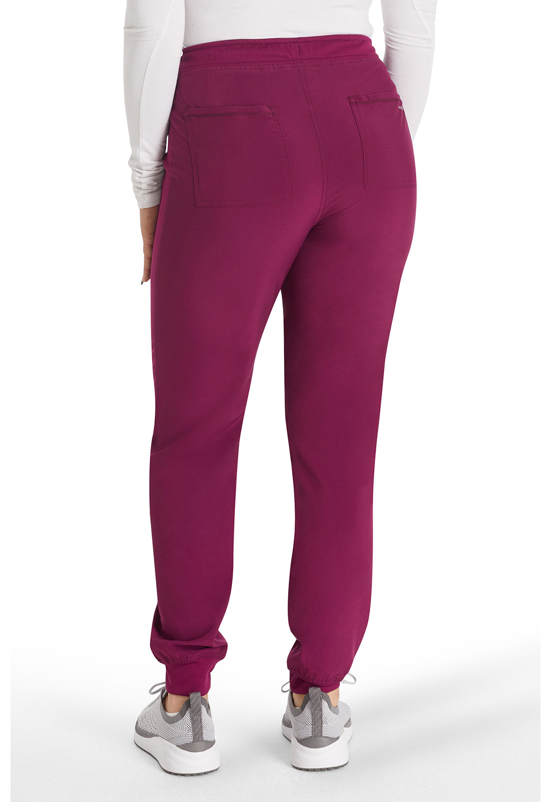 Inspira Flex IP045A Mid Rise Jogger Wine Model Image Back | Inspira